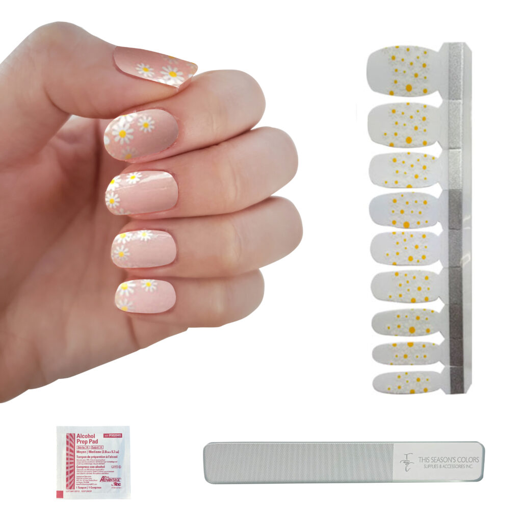 daisy nail polish strips - summer trends 2021