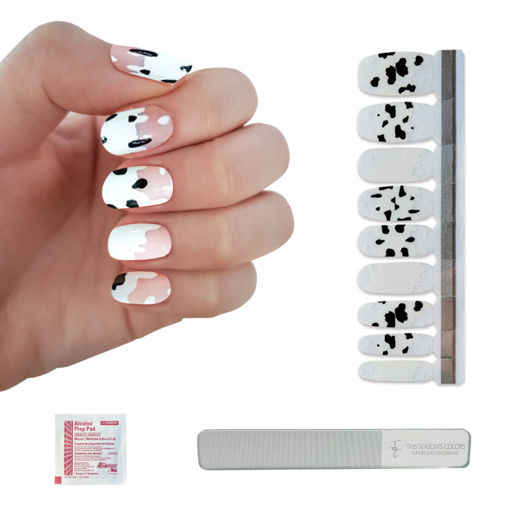 cow print nail polish strips - summer trends 2021